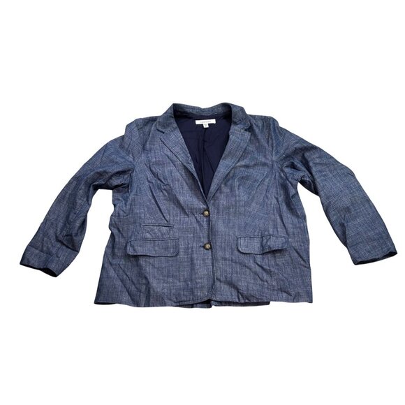 Croft & Barrow Womens Blue Blazer Jacket 1X Cotton Polyester Made In China - Picture 7 of 11